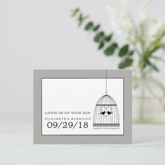  harthuwelijk sparen de datum aankondigingskaart (Staand voorkant)