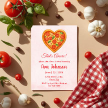 Hartig Hartvormige Pizza Feest Borrel Uitnodiging