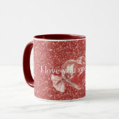 Hartig Kandij Rood Glitter Liefde Mok (Voorkant links)