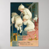 Hartig kerstwensen Kind met kaartje Poster (Voorkant)