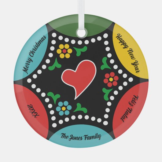 Hartig Portugees Kerstfeest en cadeaus Glas Ornament (Voorkant)