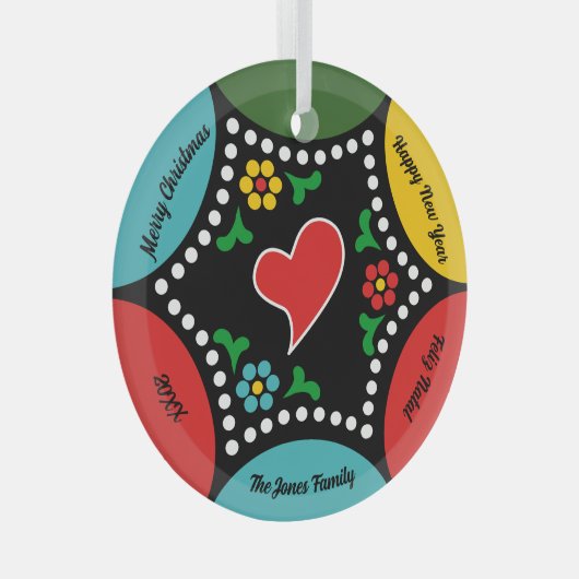 Hartig Portugees Kerstfeest en cadeaus Glas Ornament (Voorkant Rechts)