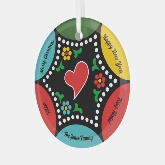 Hartig Portugees Kerstfeest en cadeaus Glas Ornament (Voorkant links)