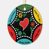 Hartig Portugees Kerstfeest en cadeaus Keramisch Ornament (Links)