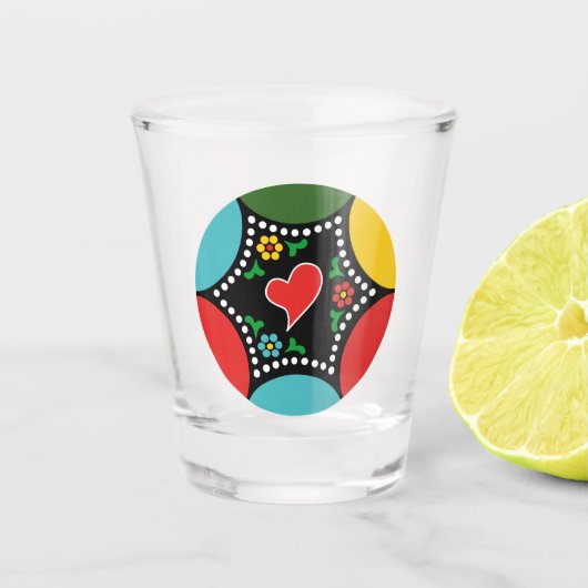 Hartig Portugees Kerstfeest en cadeaus Shot Glas (Voorkant)