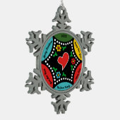 Hartig Portugees Kerstfeest en cadeaus Tin Sneeuwvlok Ornament (Links)