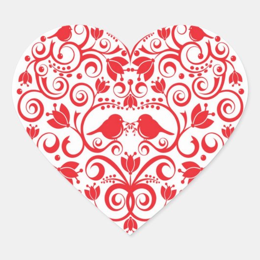Hartig sticker met liefdesvogels (Voorkant)