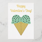 Hartige Chocolade Chip Ijs Hart Valentijnsdag Folie Feestdagenkaart (Voorkant)