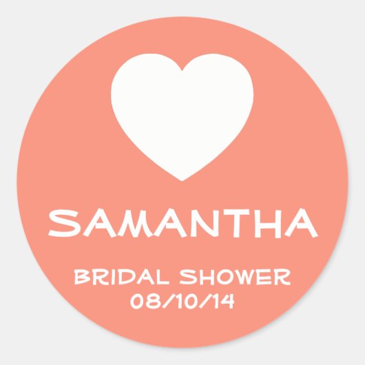 Hartige en witte hartgunstzegel ronde sticker (Voorkant)