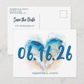 Hartige golf save the date briefkaart (Voorkant / Achterkant)