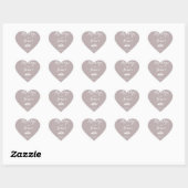 Hartige hart elegante grijze huwelijksstickers zwa hart sticker (Vel)