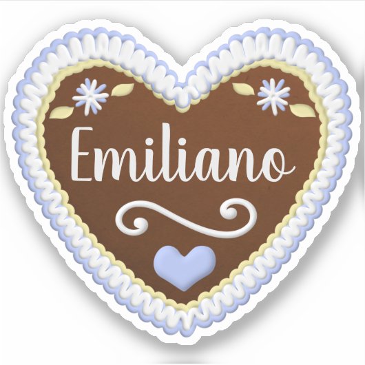 Hartige Hartvormige Peperkoek Koekje Naam Sticker (Voorkant)