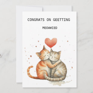 Hartige katten trouwkaart feestdagenkaart