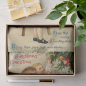 Hartige kerstgroet van Ellen Clapsaddle Tissuepapier (Geschenk)