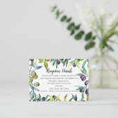 Hartige olijven Toscaanse Waterverf bruiloft behui Informatiekaartje (Staand voorkant)