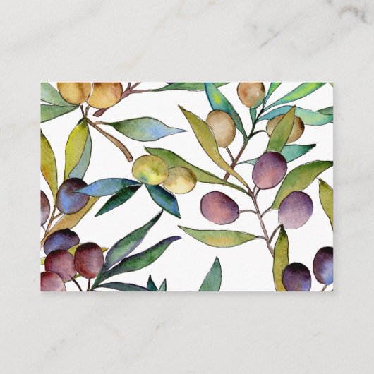 Hartige olijven Toscaanse Waterverf bruiloft behui Informatiekaartje (Achterkant)