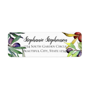 Hartige olijven Toscaanse Waterverf retouradres Etiket