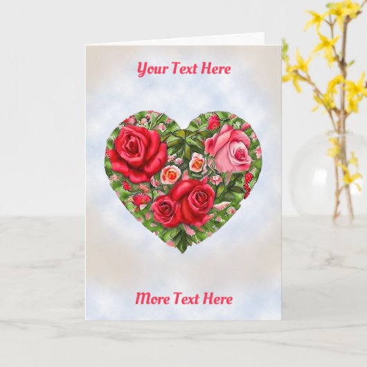 Hartige Oude Roos Kaart (Gele Bloem)