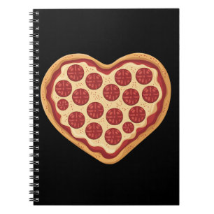 Hartige pizza in hartvorm Cute Valentijnsdag Notitieboek