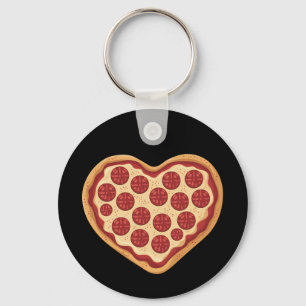 Hartige pizza in hartvorm Cute Valentijnsdag Sleutelhanger