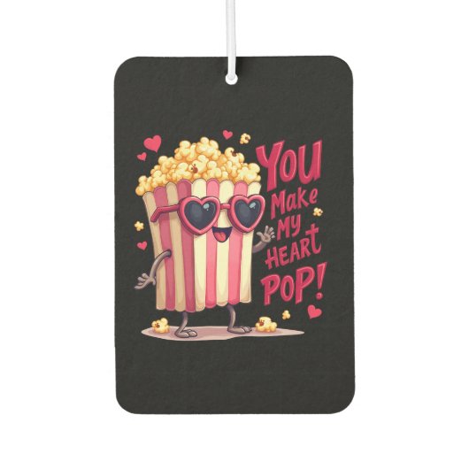 Hartige Popcorn Valentijnsdesign Luchtverfrisser (Voorkant)