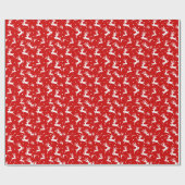 Hartige Rendieren Rood Inpakpapier (Vlak)