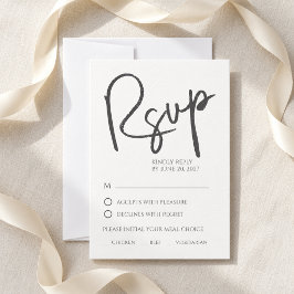 Hartige Script Nothing Fancy Huwelijks RSVP Kaart