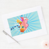 Hartillustratie Rechthoekige Sticker (Envelop)