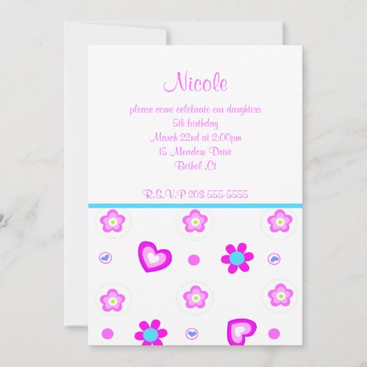 hartinforaal verjaardagsuitnodiging kaart (Voorkant)