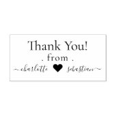 Hartje gepersonaliseerd dank u elegante scroll tek rubberstempel (Afrduk)