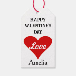 Hartje op maat voor Valentijnsdag met naam en teks Cadeaulabel