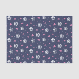 Hartje Pootafdruk Hart Doodle Patroon Valentijnsda Tissuepapier