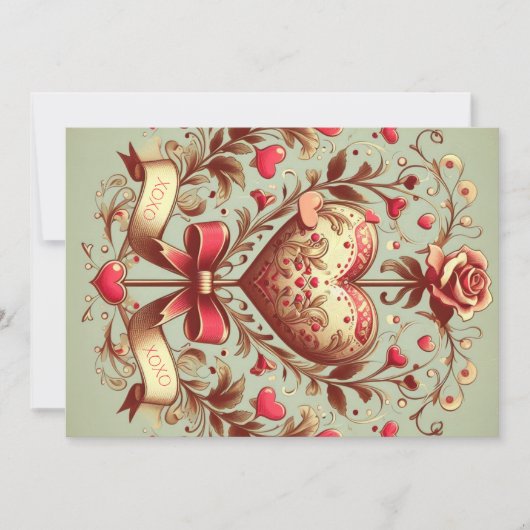 Hartje Valentijnsdag xoxo  Feestdagenkaart (Voorkant)