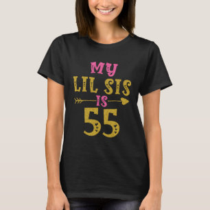 Hartjes 55e verjaardag voor zus van zus broer t-shirt