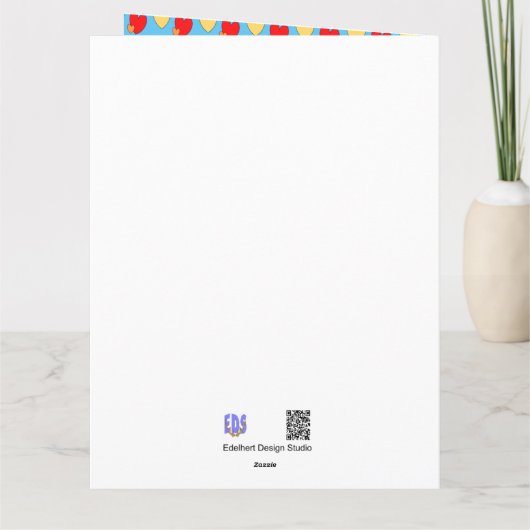 Hartjes Aangepaste Tekst Wenskaart Kaart (Achterkant)