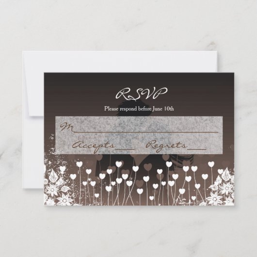 Hartjes Bloem Silhouet - RSVP Kaart (Voorkant)