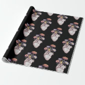 Hartjes Bloemen Patroon Cadeaupapier (Uitgerold)