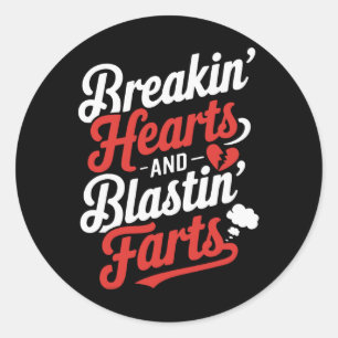 Hartjes breken en scheten laten grappige Valentine Ronde Sticker