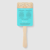 Hartjes Bruiloftceremonieprogramma Blauw Handwaaier (Achterkant)