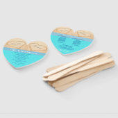 Hartjes Bruiloftceremonieprogramma op het strand i Handwaaier (Niet-gemonteerd)