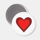 Hartjes Concentrisch Rood Valentijnsdag 4Lorraine Magneet (Voorkant / Achterkant)