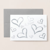 Hartjes die fonkelen voor Valentijn Folie Kaarten (Voorkant met envelop)