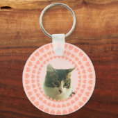 Hartjes en Aangepaste Tabby Kat Foto Sleutelhanger (Voorkant)