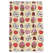 Hartjes en Cupcakes Inpakpapier Medium Cadeauzakje (Achterkant)
