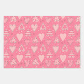 Hartjes en Love Inpakpapier Set van 3 Vel (Voorkant)