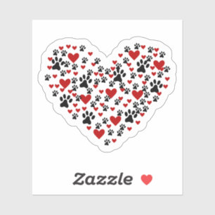 Hartjes En Pootafdrukken Sticker
