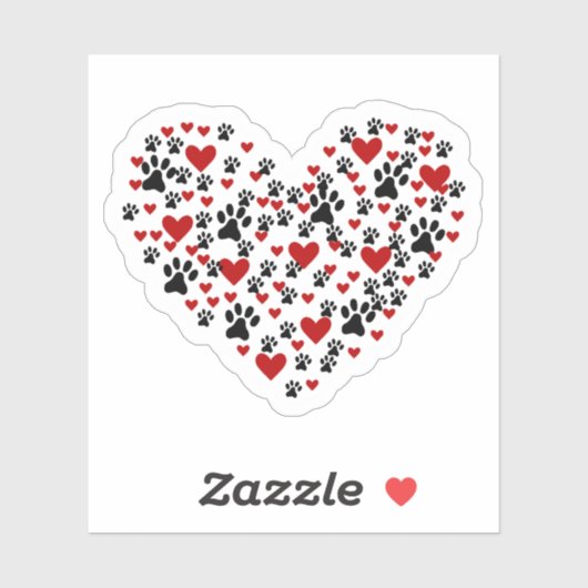 Hartjes En Pootafdrukken Sticker (Vel)