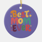 Hartjes en Sterren Beste Moeder Ooit Keramisch Ornament (Voorkant)