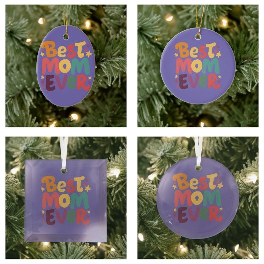 Hartjes en Sterren Beste Moeder Ooit Keramisch Ornament
