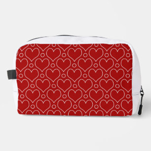 Hartjes en Stippen motief in Rood & Wit Toilettasje